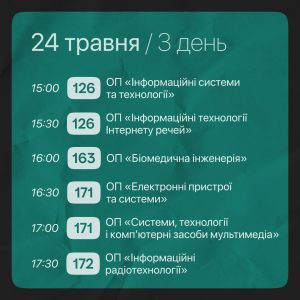 Графік тижня знайомства з ХНУРЕ