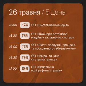 Графік тижня знайомства з ХНУРЕ